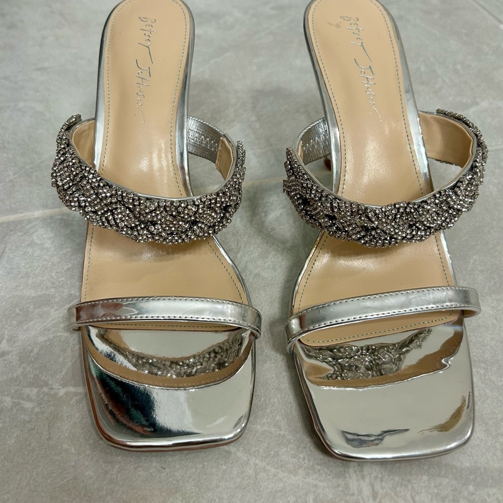 Silver Beaded Women's Sandals